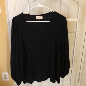 Target Universal Thread / Long sleeve flowy blouse / black / XL / 100% cotton